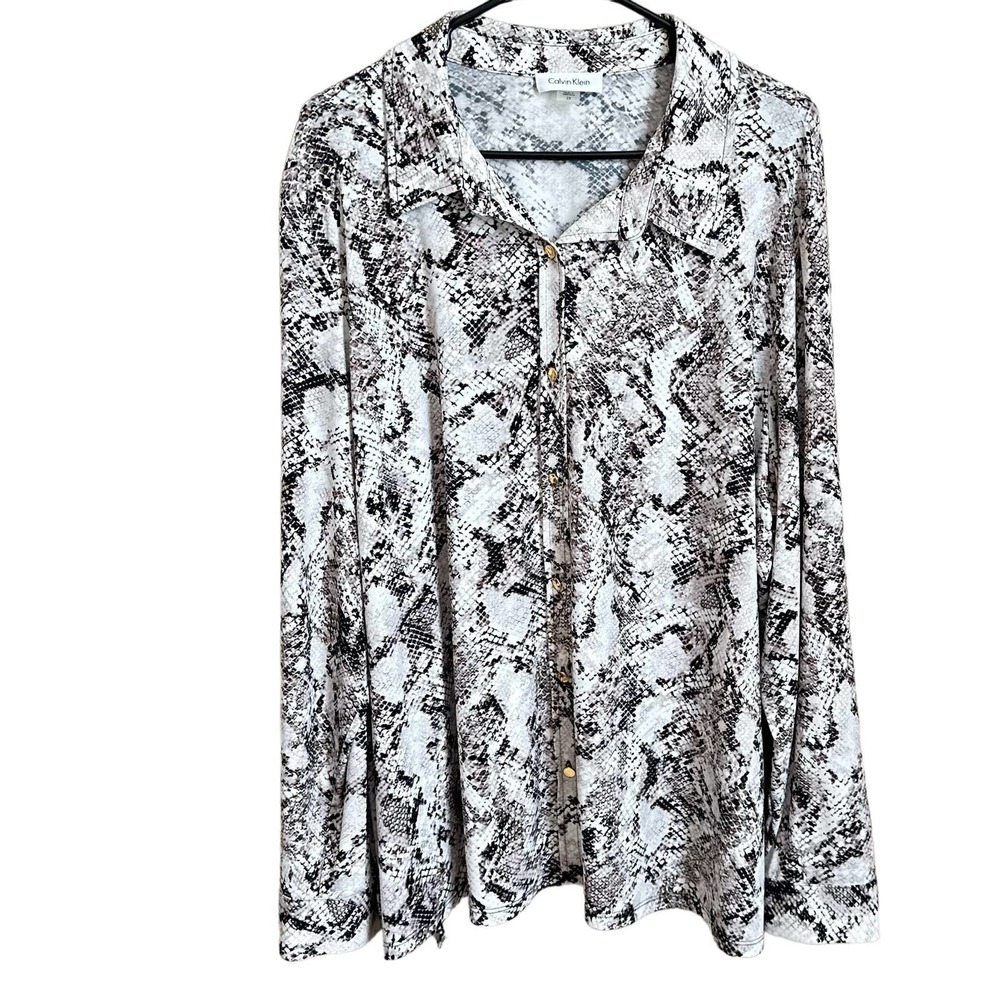 Calvin Klein Snake Pink Woman's Blouse- SIZE 2X